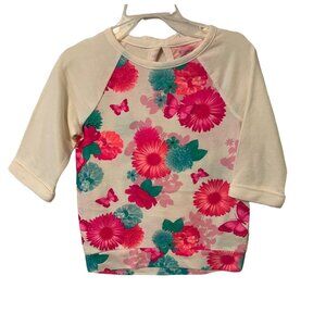 Sonoma Toddler Girl 3/4 Floral Sleeve Pullover Casual Sweater Size 4
